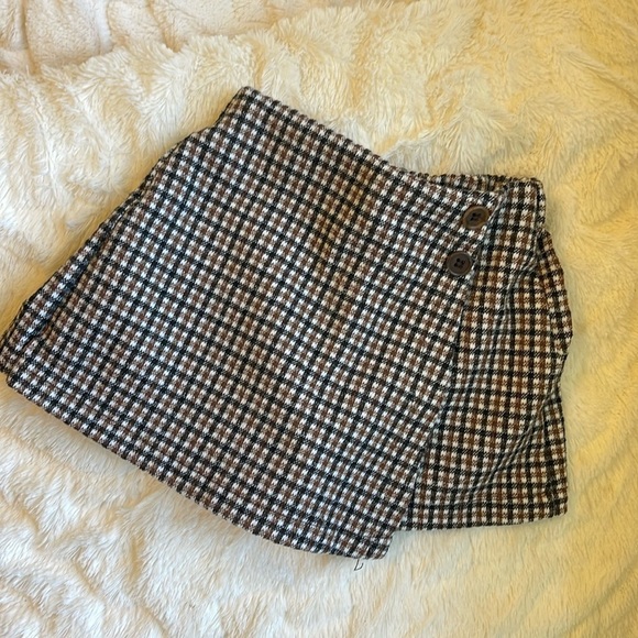 Zara kids size 2-3 years skirt in plaid print black, brown, white mix - Picture 1 of 7